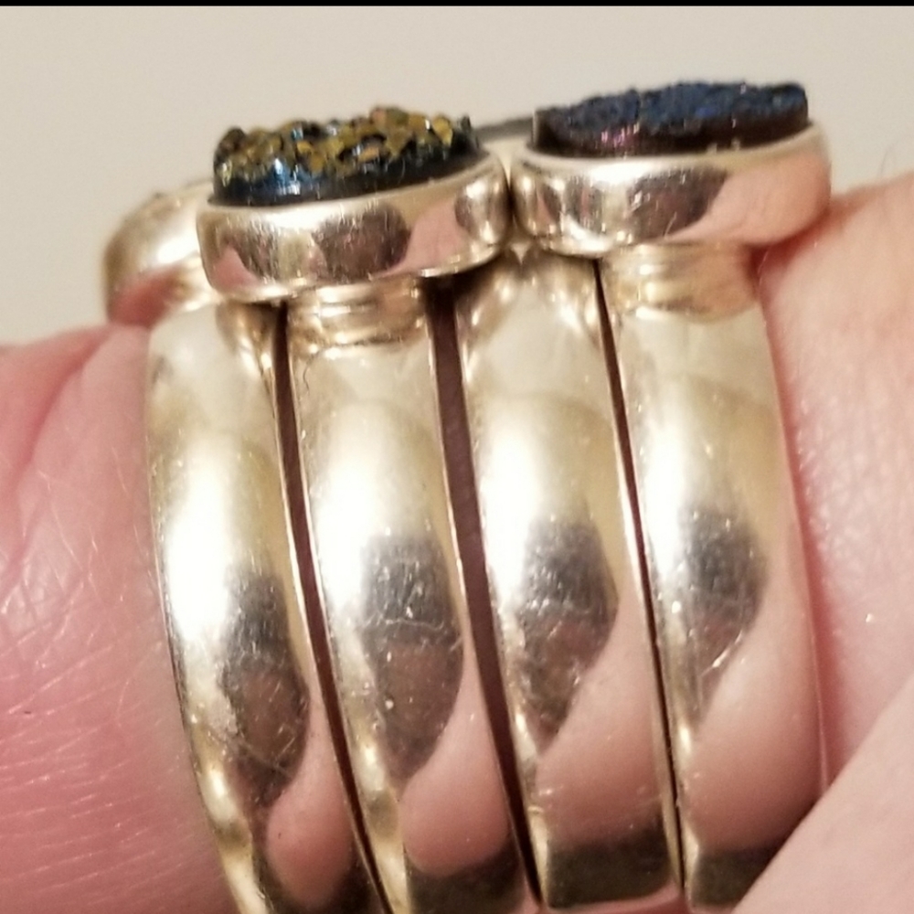 Druzy Quartz & Sterling Silver ring - Picture 3 of 10